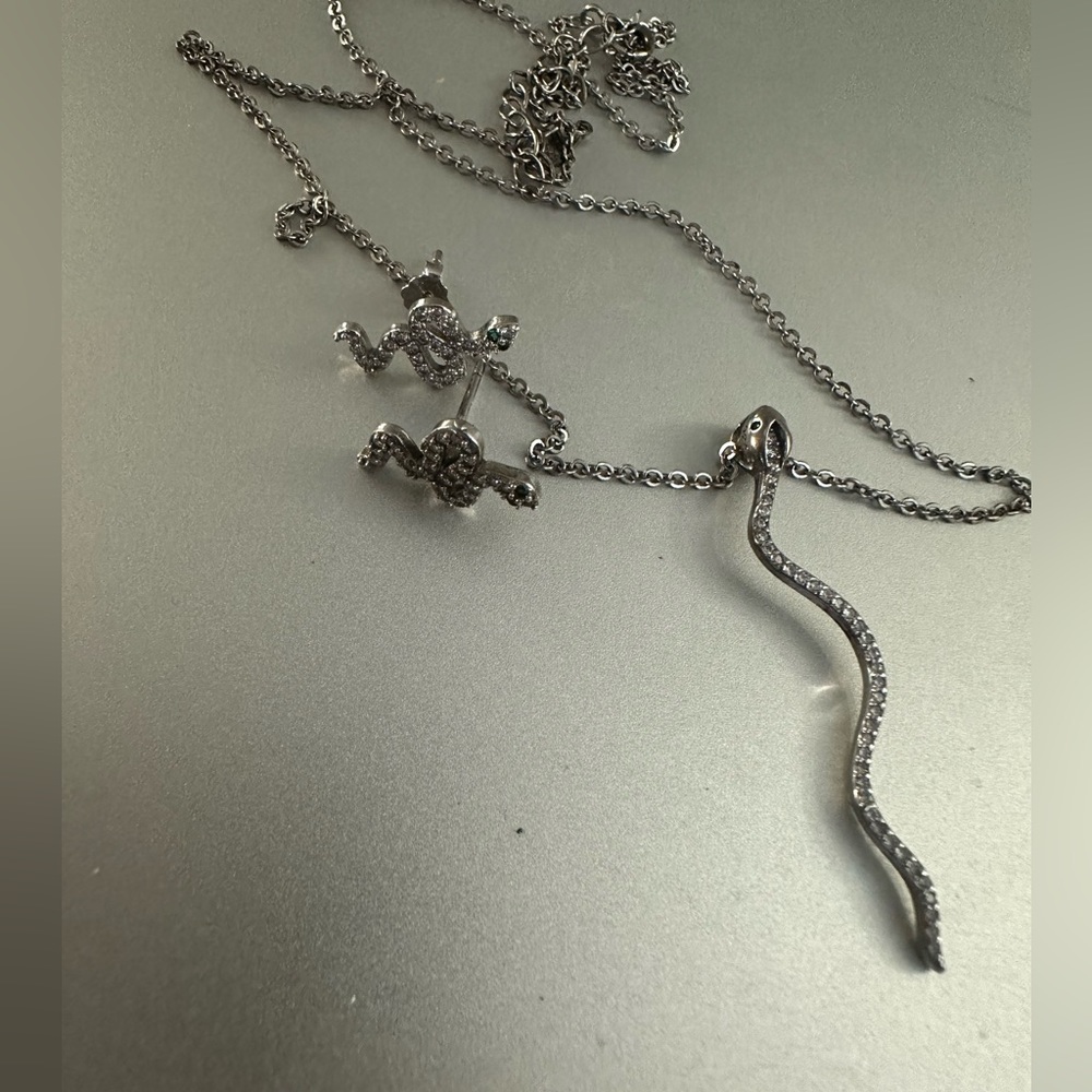 Hespera snake necklace earring bundle
